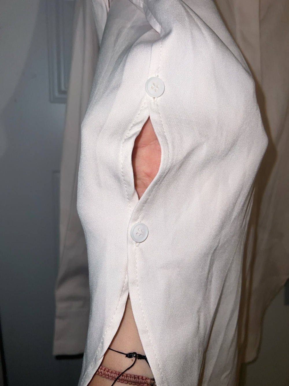 Oversized Cream Button-Down Shirt - Picture 3 of 11